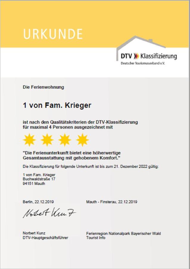 Ferienwohnungen Krieger Mauth Exteriör bild